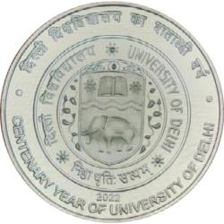 Alternative view of Rs 100 Republic India Commemorative Issue Centenary Year University Of Delhi Proof Set