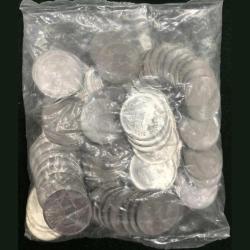 Alternative view of Extremely Rare 1 Rupee RBI Seal 100 Coin Pouch 2019 Noida Mint Top Luster Dot Mark Definitive Issue