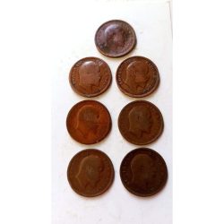 Alternative view of Rare rare Set of 7 pieces of 7 different year King and emperor Edward VII Denomination 1 ₹ Metal cop
