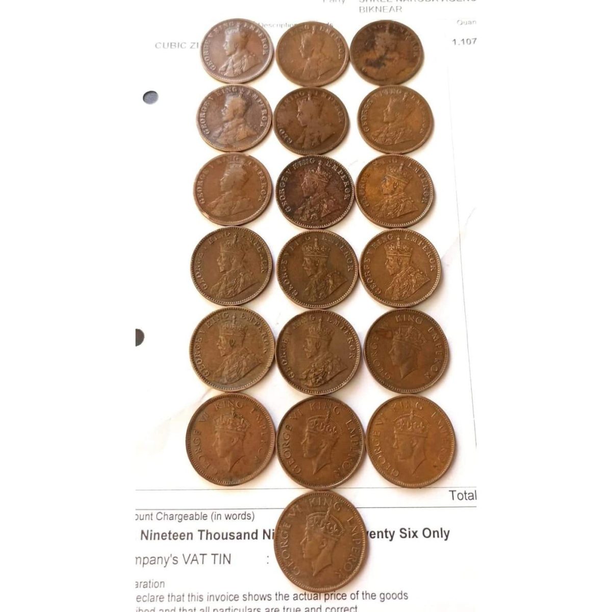 Rare rare Set of 19 pieces of 19 different year king and emperor George v And king and emperor Geo - Image 2