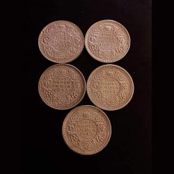 Rare Rare Five different years of King and emperor George Vl Denomination:₹1 Year:1941-1945 Excellen