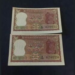 Alternative view of Rare Rare Reserve Bank of India 2₹ note Condition of note is as per image