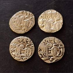 Ohinda Dynasty, Samanta Deva 850- 1000 AD HORSE 🐴 & BULL COIN WEIGHT 3GM each