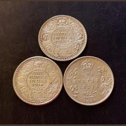 Rare Rare Set of three pieces of three different years of three different British Rulers 1) King an