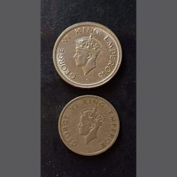 Alternative view of Set of two pieces of 2 different denomination King and emperor George vi Denomination 1 ₹ 1/2₹ Year