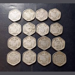 Alternative view of India Denomination 3 paise Metal aluminium Same and similar piece available