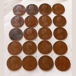 Alternative view of Set of 20 pieces of 20 different year Victoria empress Denomination 1 ₹ Condition as per image