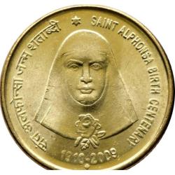 Rs 5 Saint Alphonso RBI Seal 100 Coin Pouch Unique and Rare Mumbai Mint