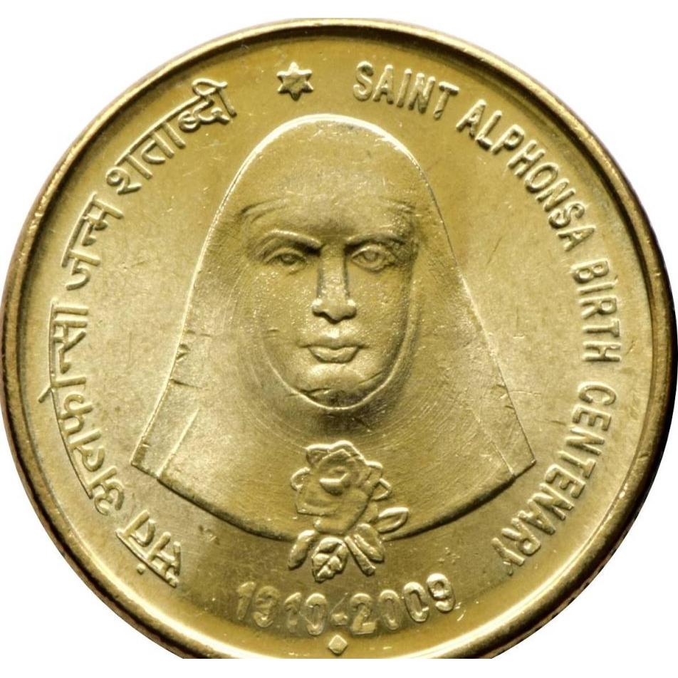 Rs 5 Saint Alphonso RBI Seal 100 Coin Pouch Unique and Rare Mumbai Mint