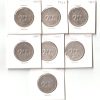 Seven Coins Set of One Rupee 1947 Nickel Coin of King George VI British India Coinage