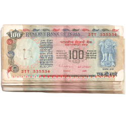 50 Notes Set of Old 100 Rupee Unserialed Used Bank Notes Bundle Signed By Governor C Rangarajan