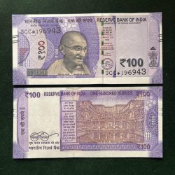 GS - 103 Rs 100 India Banknote Star Replacement Issue 3CC INSET L 2020 Limited Issue
