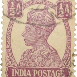 Postal Stamp of George VI 1/2 Anna Murhoom Colour - Used Condition as per Image.