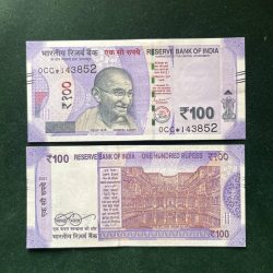 GS - 115 Rs 100 India Banknote Star Replacement Issue 0CC INSET M 2021 Limited Issue