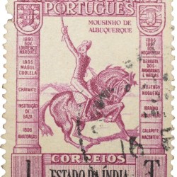 Postal Stamp of India Portugues - 1 Tangas Pink Colour Used as per Image.