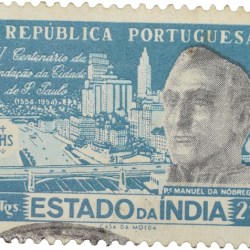 Postal Stamp of India Portugues - 2 Tangas Blue Colour Used as per Image.