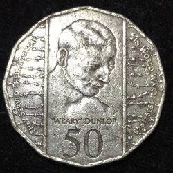 › Australia 50 Cents1995 - Elizabeth II 3rd Portrait - Edward "Weary" Dunlop Commemorative Issue Rare Coin #D-74