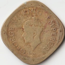 Rarest Mint Error Coin of Two Anna 1946 Stuck With Nickel Brass But Originalty Stuck With Copper-Nickel Colletible Coin of King George VI British India Coinage