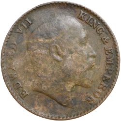 Bronze 1/12 Anna of Edward VII (AD 1910) of Calcutta Mint