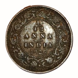 British India 1/12 ANNA Year 1926 King GEORGE-V in High Collectable Grade.