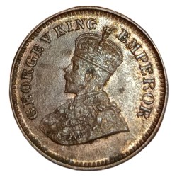 Alternative view of British India Copper 1/2 PICE Year 1936 King GEORGE-V in AUNC High Grade.