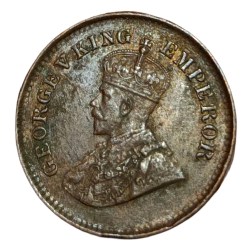 Alternative view of British India Copper 1/2 PICE Year 1935 King GEORGE-V in AUNC High Grade.