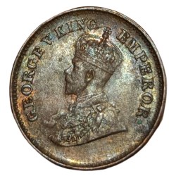 Alternative view of British India Copper 1/2 PICE Year 1931 King GEORGE-V in AUNC High Grade.