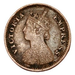 Alternative view of British India Copper 1/2 PICE Year 1901 VICTORIA EMPRESS High Collectable Grade.