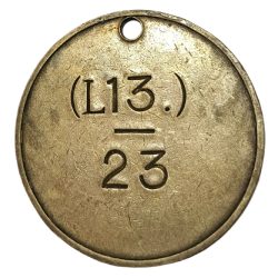 Alternative view of NATIONAL BANK OF INDIA "NBI Ltd." CALCUTTA Big Size TOKEN with Serial Number **RARE** High Collectable Grade.