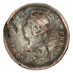 Alternative view of British India Copper 1/12 ANNA Year 1897 VICTORIA EMPRESS Used Condition.