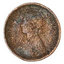 Alternative view of British India Copper 1/12 ANNA Year 1901 VICTORIA EMPRESS Used Condition.