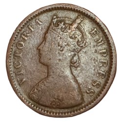 Alternative view of British India Copper 1/2 PICE Year 1894 VICTORIA EMPRESS Collectable Grade.