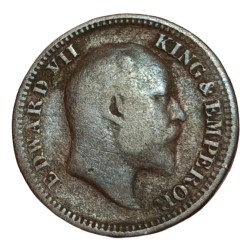 Alternative view of British India Copper 1/2 PICE Year 1909 King EDWARD-VII Collectable Grade.