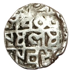 Alternative view of COOCHBEHAR STATE Silver 1/2 Rupee LAKSHMI NARAYAN Dated SE 1555 **RARE** High Collectable Grade.