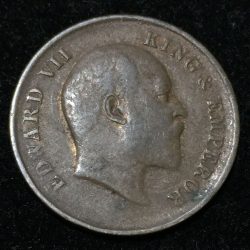 Alternative view of India - British ¼ Anna 1907 - Edward VII Lowest price Rare coin #I-33