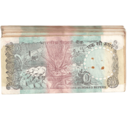 50 Notes Set of Old 100 Rupee Unserialed Used Bank Notes Bundle Signed By Governor C Rangarajan