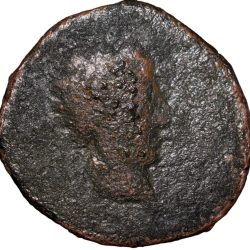 Copper Drachma of Indo-Greek (1st Cen. BC) with Profile Portrait facing Right