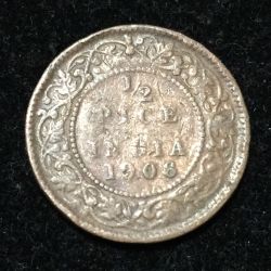 India - British ½ Pice 1906 - Edward VII rare Coin Lowest price #I-38