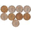 9 Coins Set of One Anna 1939-1947 Copper-Nickel Coin of King George VI British India Coinage
