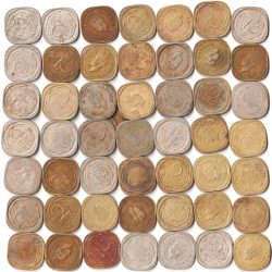 50 Coins Lot of Two Anna Different Date Copper-Nickel and Nickel-Brass Coins Set of King George VI British India Coinage