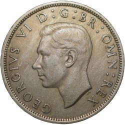 Alternative view of Copper-Nickel 1/2 Crown Of George VI (Ad-1948) From Brittain
