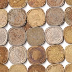 50 Coins Set of Two Anna Different Date Copper-Nickel and Nickel-Brass Coins Set of King George VI British India Coinage