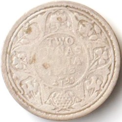 Two Anna 1913 Silver Coin of King George VI British India Coinage