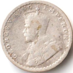 Two Anna 1913 Silver Coin of King George VI British India Coinage