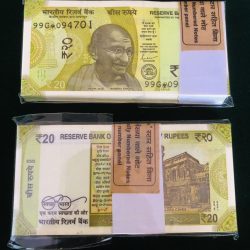 Rs 20 India Banknote Replacement Issue or Star Issue 99G Inset A Serial Bundle GEM UNC Ending 786