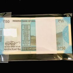 Alternative view of Rs 50 INDIA BANKNOTE Fancy Number 786001 to 786100 Note Gem UNC Set