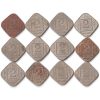 12 Coins Set of Two Anna Different Date 1936-1918 Copper-Nickel Coins of King George V British India Coinage