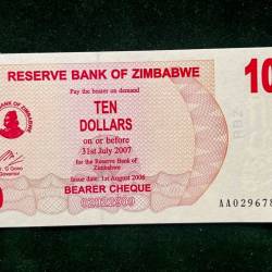 ZIMBABWE $10 World Bank note Series ending 786 Unique and Rare