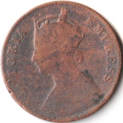 One Quarter Anna 1900 Copper Coin of Victoria Empress British India Coinage
