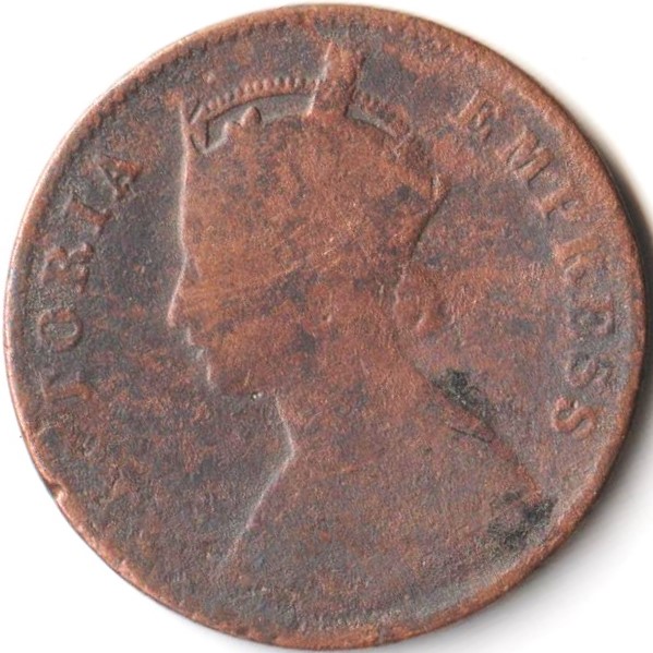 One Quarter Anna 1900 Copper Coin of Victoria Empress British India Coinage